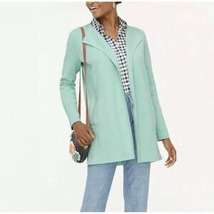 J. Crew Vanessa Long Line Open Teal Women's Cardigan